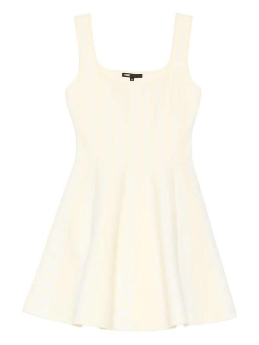 Maje Square Neck Mini Dress — Yellow — Size XS — Front View