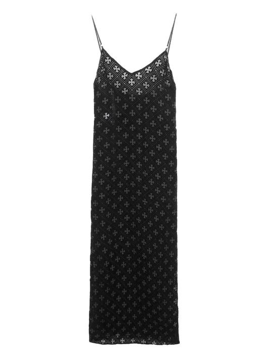 Chrome Hearts Sleeveless Velvet Dress — Black — Size S — Front View