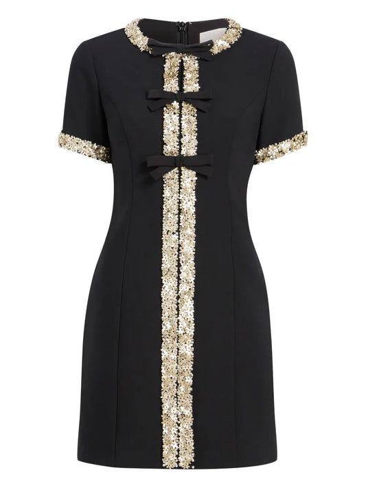 Cinq A Sept Maelle Embellished Mini Dress — Black — Size S — Front View