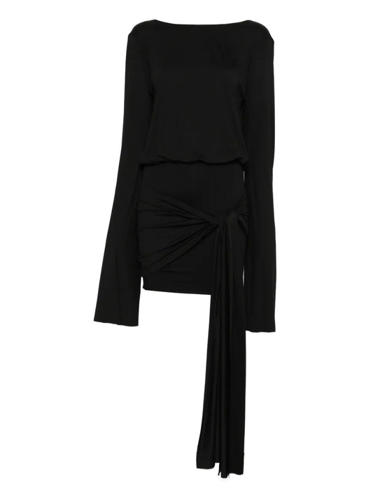 Axel 113 Paloma Long Sleeve Mini Dress — Black — Size XS — Front View