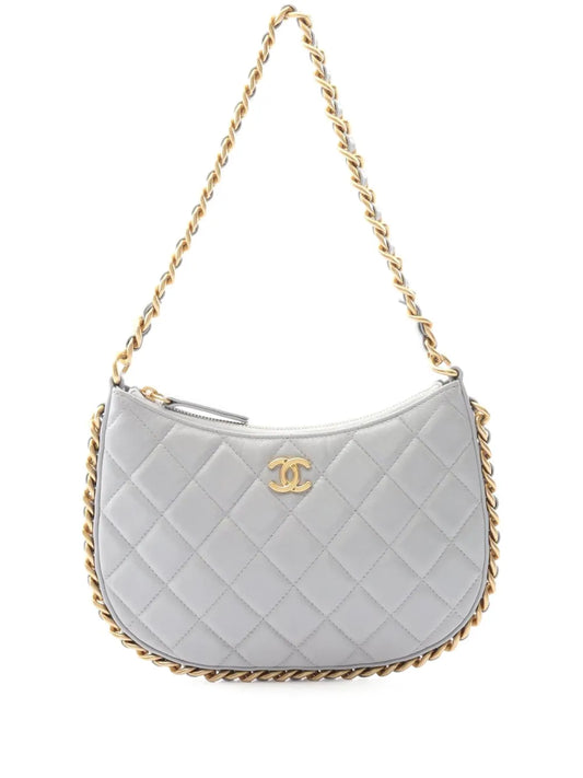 Chanel Pre Owned 2021 2025 Cc Quilted Lambskin Chain Around Hobo Shoulder Bag — Same as shown — Size One Size — Front View