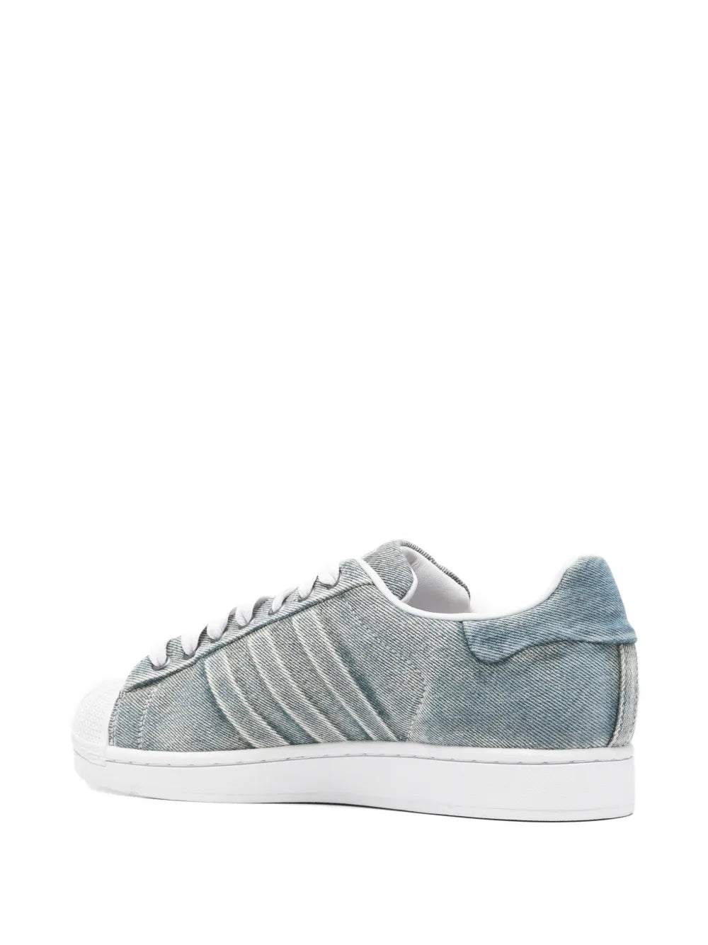 adidas Superstar 82 Stripes Trainers — Grey / Blue — Size US M 4 - US W 5.5 — Back View