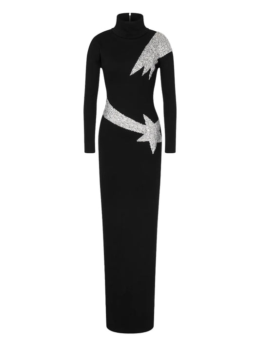 Moschino Zip Fastening Maxi Dress — Black — Size XS — Front View