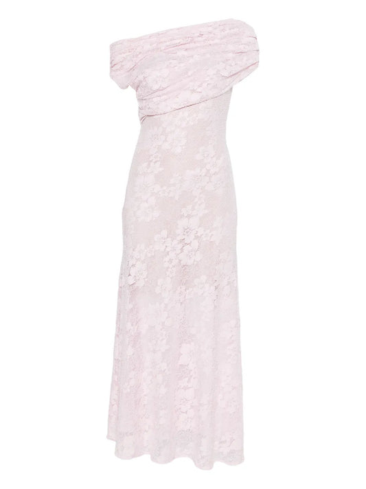 Self Portrait Lace Midi Dress — Pink — Size XS — Front View