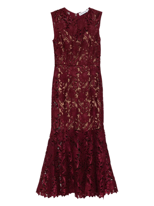 Self Portrait Sleeveless Midi Dress — Red — Size XS — Front View