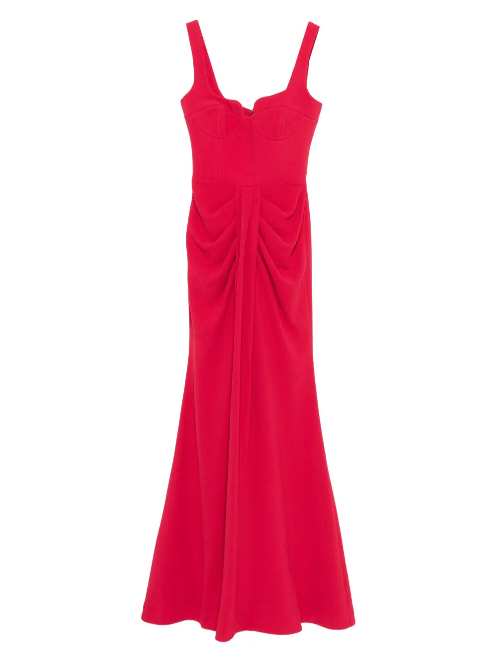 Rebecca Vallance Zarya Drapped Gown — Red — Size XS — Front View