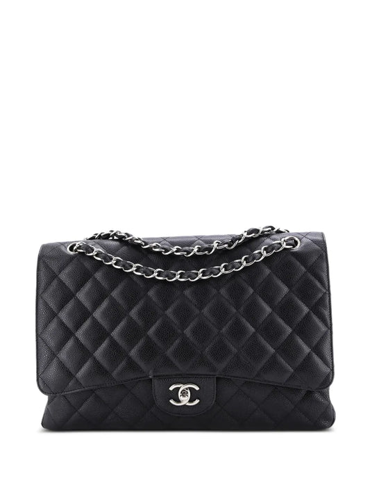 Chanel Pre Owned Classic Single Flap Bag Quilted Caviar Maxi Shoulder Bag — Same as shown — Size One Size — Front View