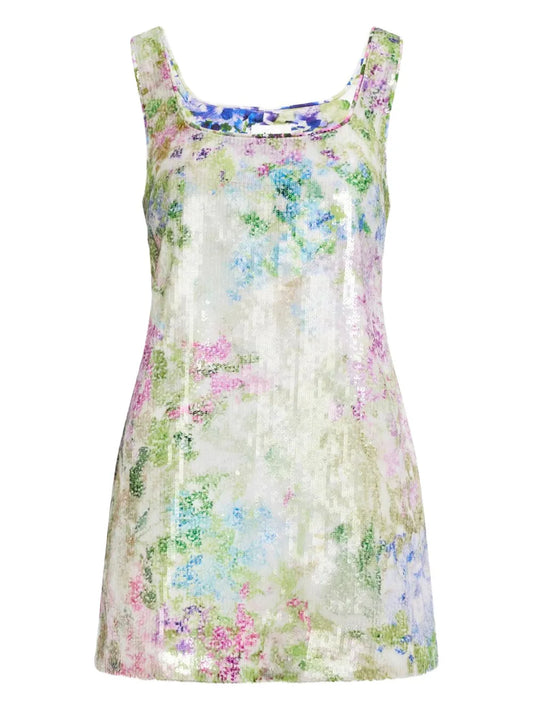 Aje Dahlia Mini Dress — Green — Size S — Front View