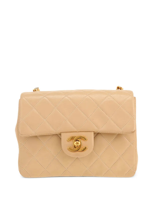 Chanel Pre Owned 1996 Mini Carre Quilted Shoulder Bag — Same as shown — Size One Size — Front View