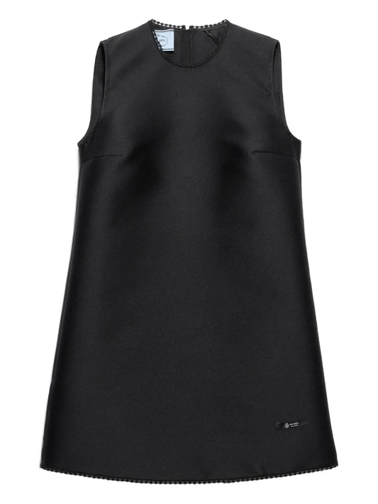 Prada Lace Collar Scuba Mini Dress — Black — Size XS — Front View