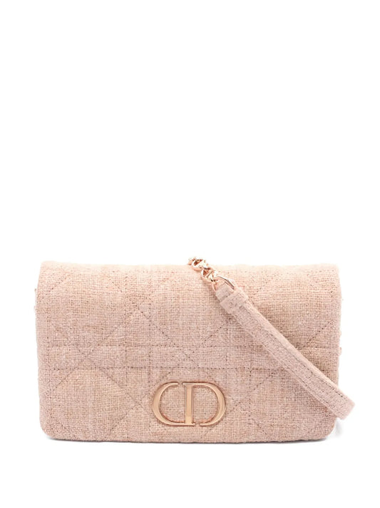Christian Dior Pre Owned 2010S Caro Chain Tweed Shoulder Bag — Same as shown — Size One Size — Front View
