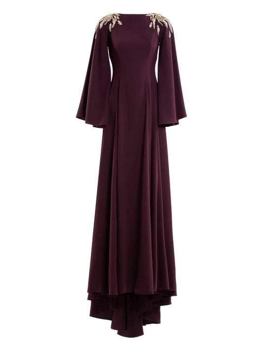 Saiid Kobeisy Embellished Maxi Dress — Purple — Size XXS — Front View