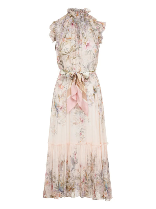 Zimmermann Rebellion Midi Dress — Cream — Size XS — Front View