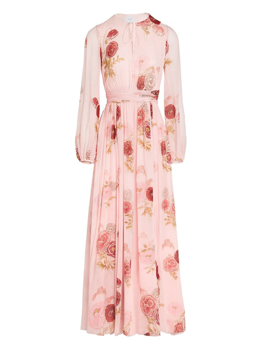 Giambattista Valli Floral Maxi Dress — Pink — Size XS — Front View