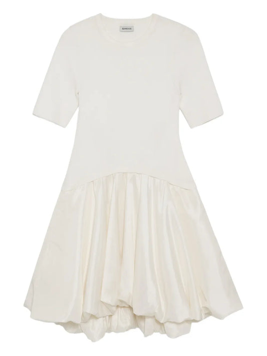 Simkhai Kenny Bubble Hem Mini Dress — White — Size XS — Front View