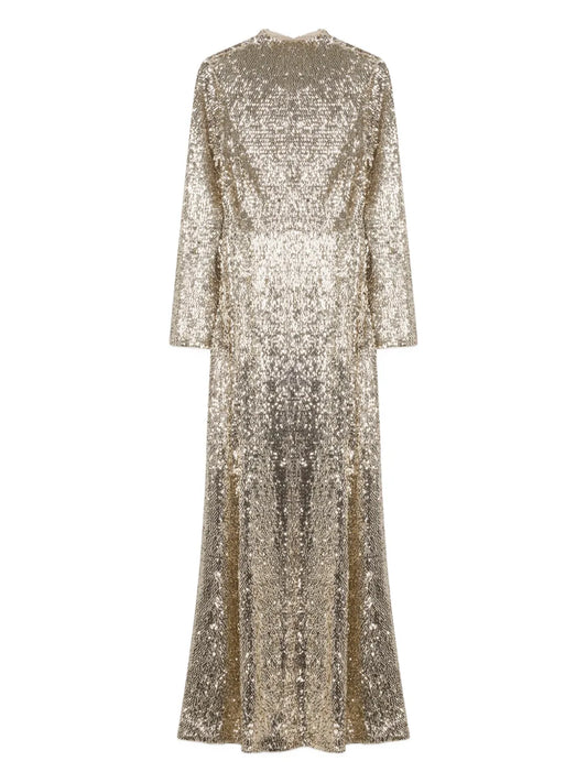Simkhai Beatrice Maxi Dress — Red/ Gold — Size XXL — Front View