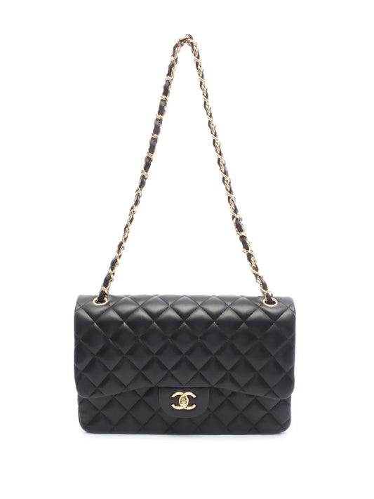 Chanel Pre Owned 2016 2017 Jumbo Classic Lambskin Double Flap Shoulder Bag — Same as shown — Size One Size — Front View