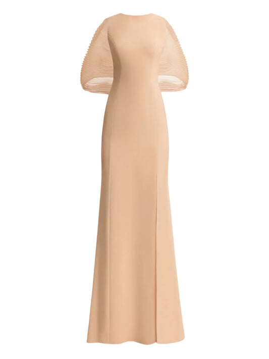 Gemy Maalouf Bow Detail Maxi Dress — Brown — Size XS — Front View