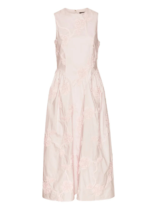 Rotate Birger Christensen Flower Midi Dress — Pink — Size XS — Front View