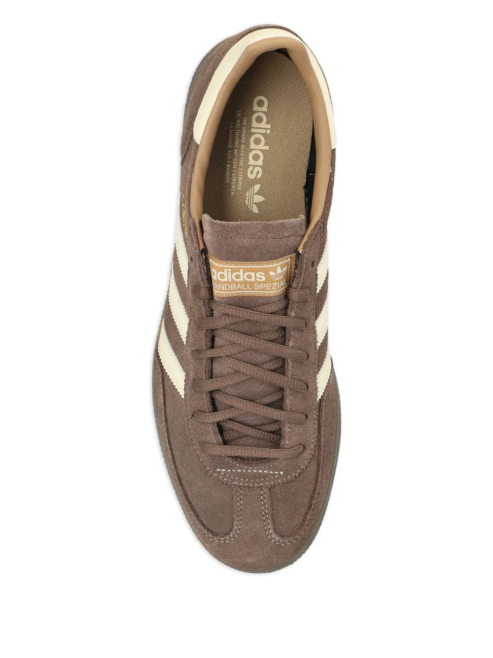 adidas Stripes Leather Trainers — Light Brown — Size US M 4 - US W 5.5 — Back View