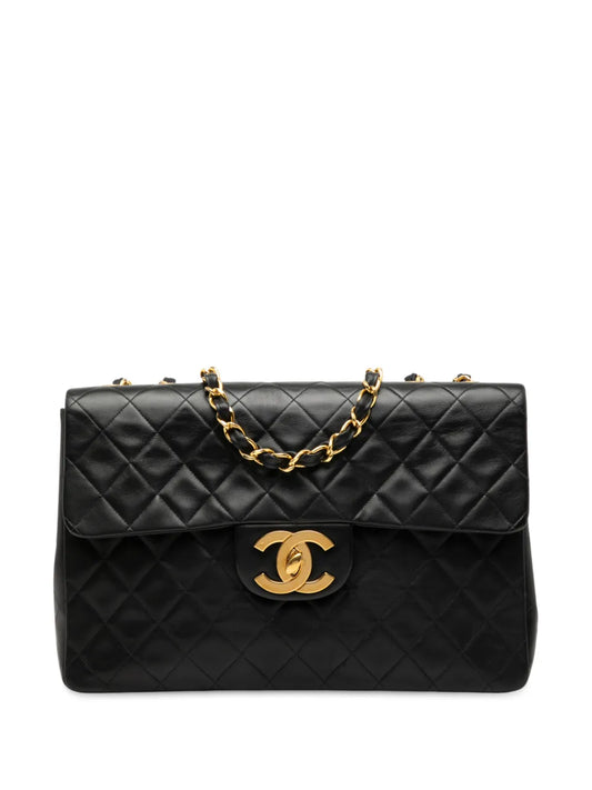 Chanel Pre Owned 1994 1996 Maxi Xl Classic Lambskin Single Flap Shoulder Bag — Same as shown — Size One Size — Front View