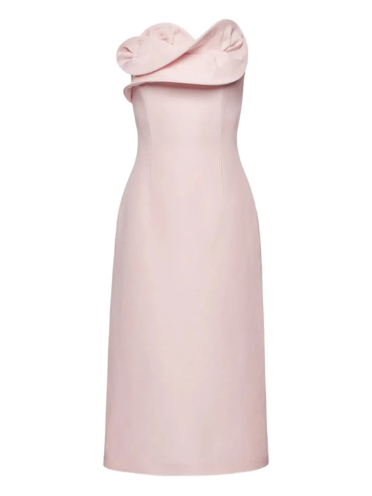 Magda Butrym Ruffled Strapless Dress — Pink — Size XS — Front View
