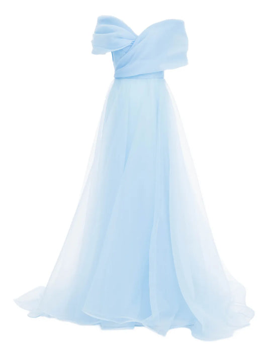 Ana Radu Off Shoulder Gown — Blue/ Red — Size XS — Front View