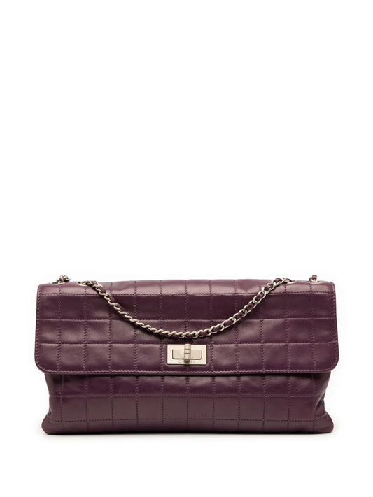 Chanel Pre Owned 2000 2002 Reissue 255 Chocolate Bar Lambskin Accordion Flap Shoulder Bag — Same as shown — Size One Size — Front View