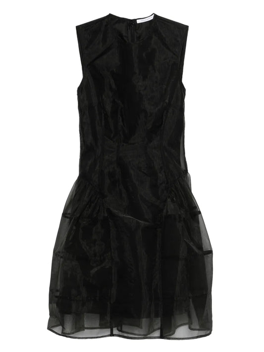Cecilie Bahnsen Crew Neck Mini Dress — Black/ Red — Size XS — Front View