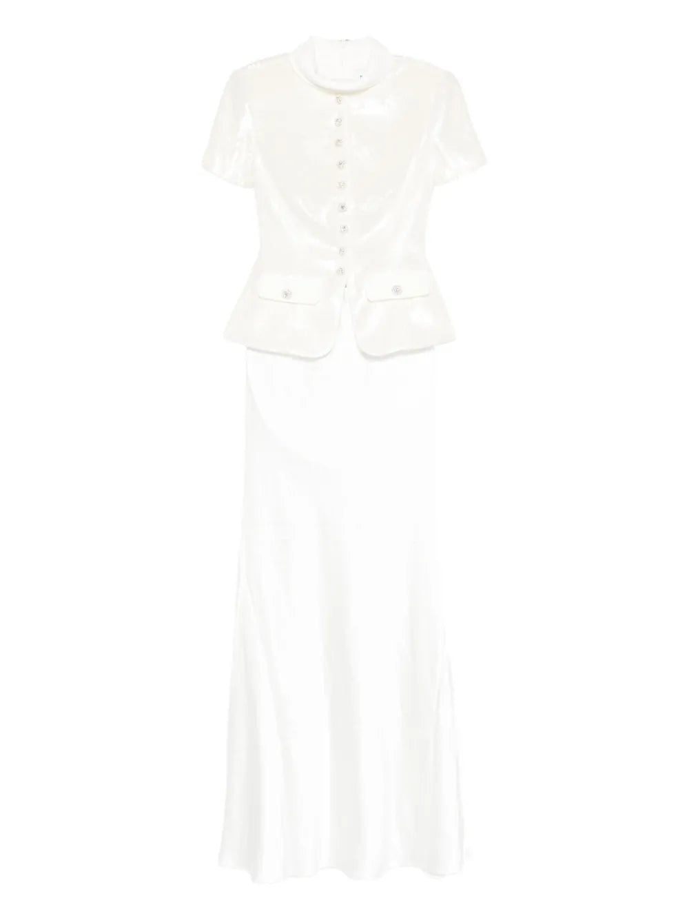 Self Portrait Button Embellishment Maxi Skirt Set Set Of Two — White — Size XS — Front View