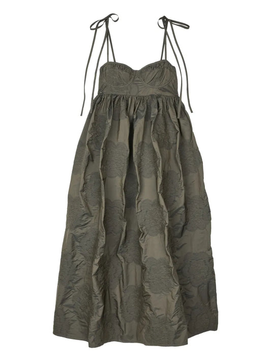 Cecilie Bahnsen Alena Midi Dress — Green — Size S — Front View