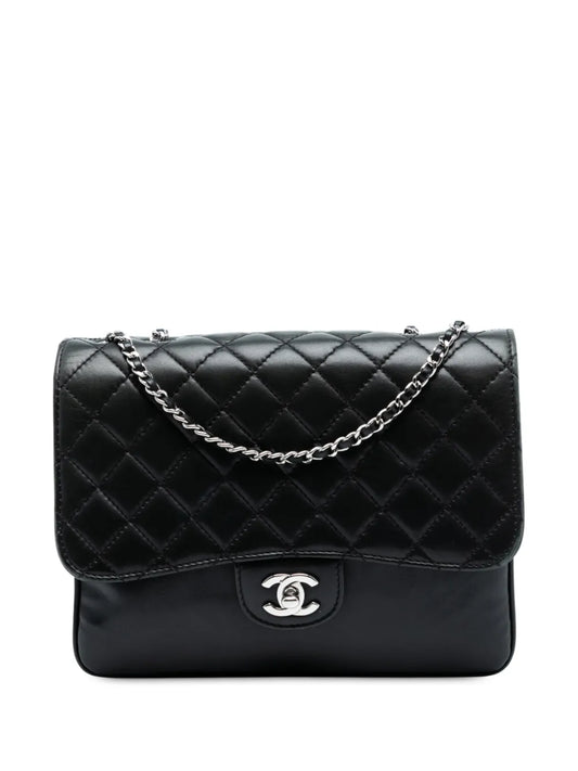 Chanel Pre Owned 2012 Medium Quilted Lambskin Clams Pocket Accordion Flap Shoulder Bag — Same as shown — Size One Size — Front View