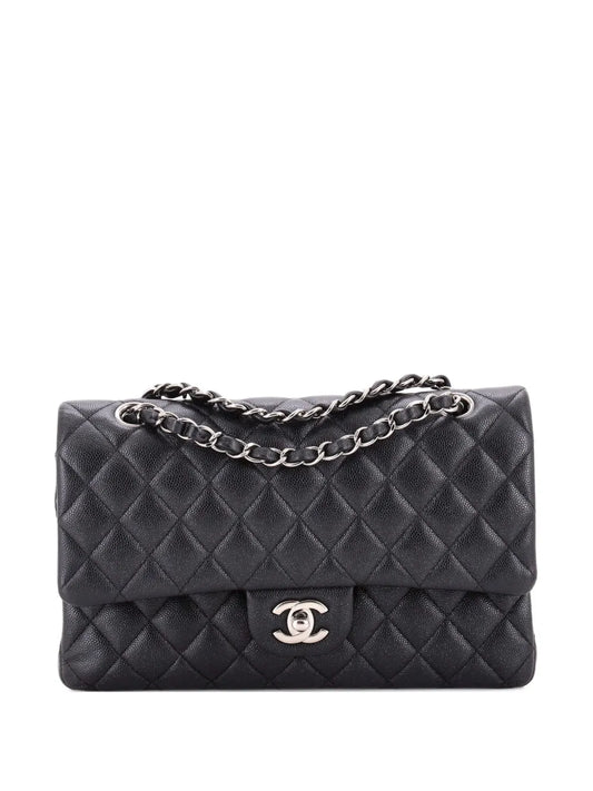 Chanel Pre Owned Classic Double Flap Bag Quilted Iridescent Caviar Medium Shoulder Bag — Same as shown — Size One Size — Front View