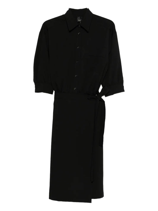 Pinko Ariane Midi Dress — Black/ Pink — Size XS — Front View