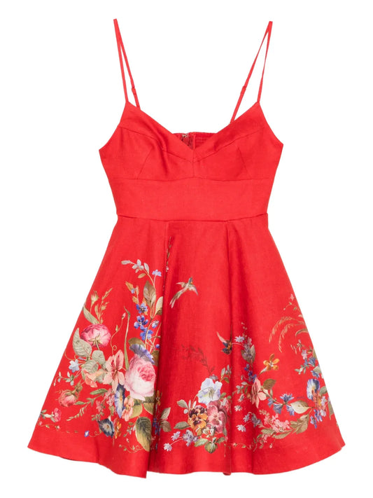 Zimmermann Patience Mini Dress — Red — Size XS — Front View
