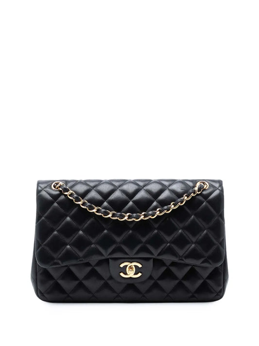 Chanel Pre Owned 2011 Jumbo Classic Lambskin Double Flap Shoulder Bag — Same as shown — Size One Size — Front View