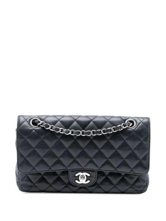 Chanel Pre Owned 2014 2015 Medium Classic Caviar Double Flap Shoulder Bag — Same as shown — Size One Size — Front View