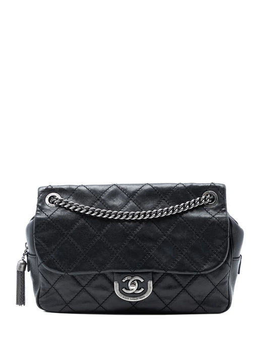 Chanel Pre Owned 2013 2014 Paris Edinburgh Jumbo Quilted Calfskin Coco Sporran Flap Shoulder Bag — Same as shown — Size One Size — Front View