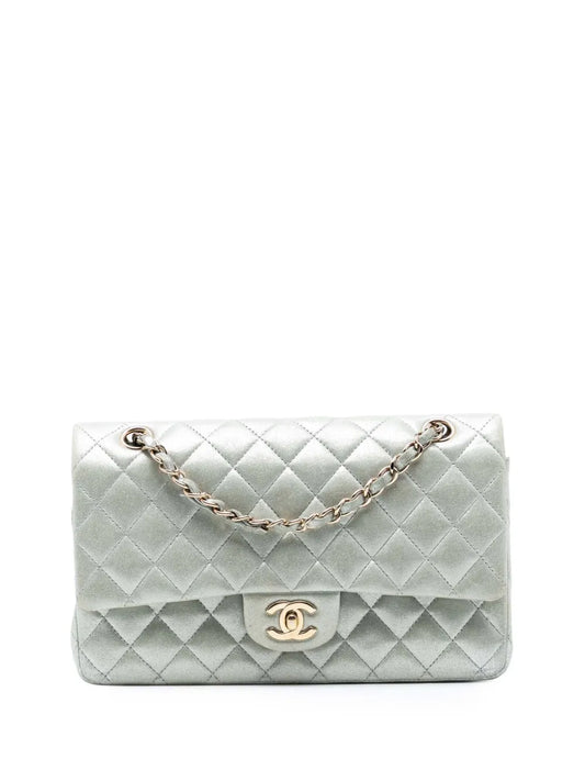 Chanel Pre Owned 2011 Medium Classic Iridescent Lambskin Double Flap Shoulder Bag — Same as shown — Size One Size — Front View