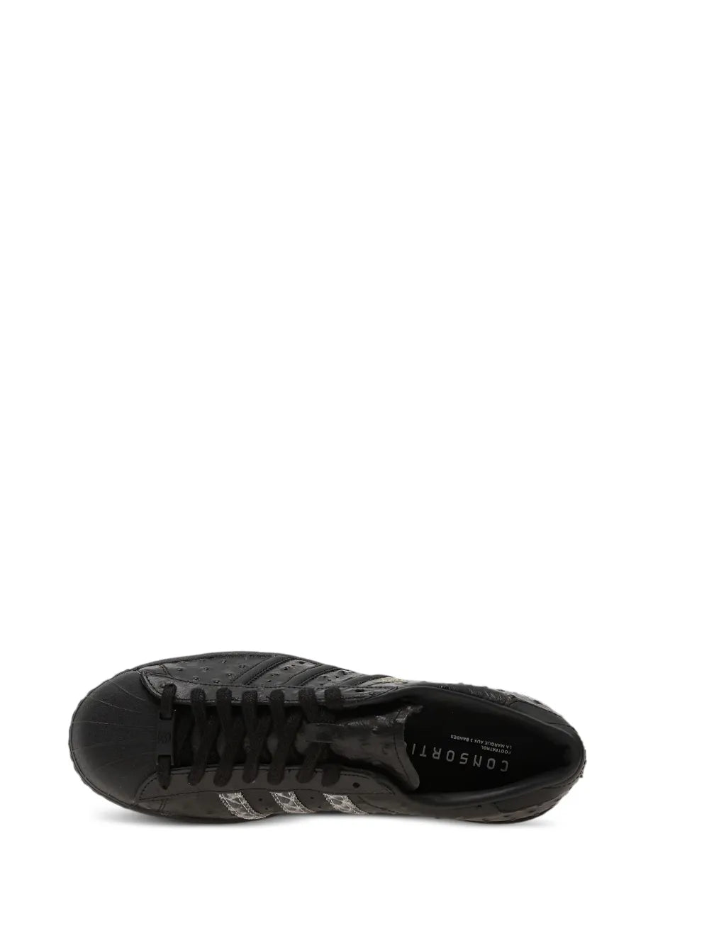 adidas Superstar Footpatrol Stripe Sneakers — Black — Size US M 4 - US W 5.5 — Top View