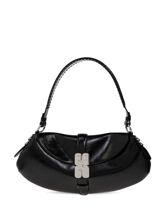 Ganni Logo Buckle Shoulder Bag — Same as shown — Size One Size — Front View
