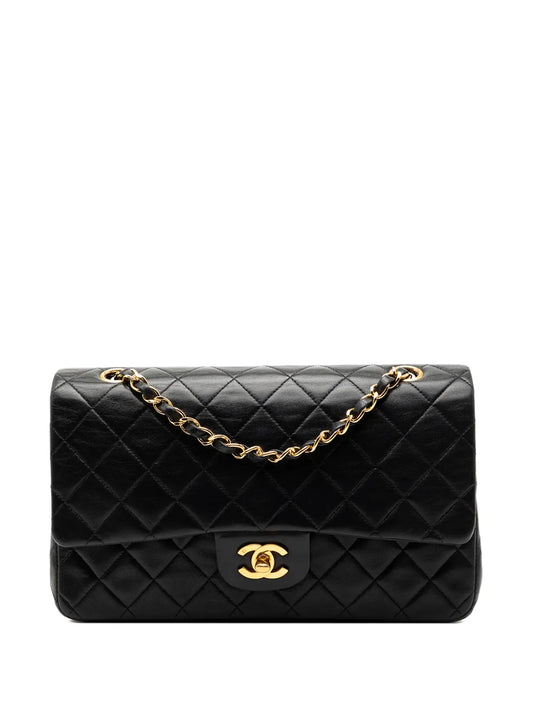 Chanel Pre Owned 1991 1994 Medium Classic Lambskin Double Flap Shoulder Bag — Same as shown — Size One Size — Front View