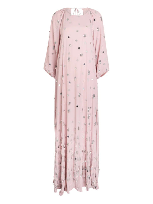Bernadette Frida Polka Dot Embellished Dress — Pink — Size XS — Front View