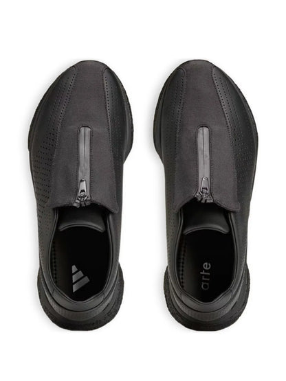 adidas X Arte Antwerp Lightblaze Pod Perforated-Design Sneakers — Black — Size US M 7 - US W 8.5 — Top View