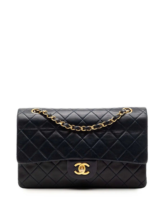 Chanel Pre Owned 1989 1991 Medium Classic Lambskin Double Flap Shoulder Bag — Same as shown — Size One Size — Front View