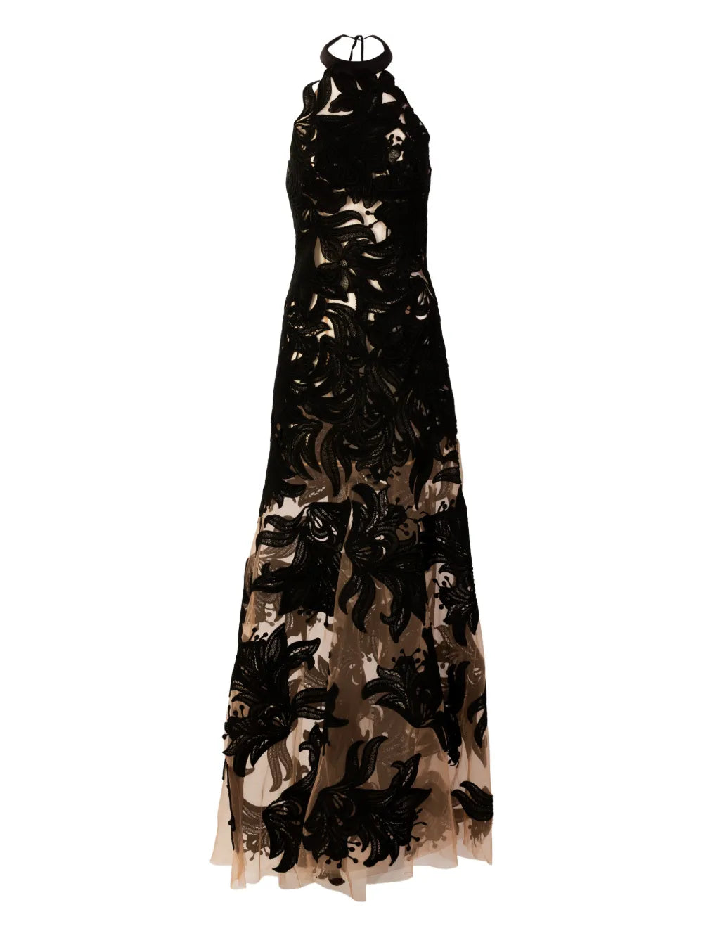 Silvia Tcherassi Mab Floral Maxi Dress — Black — Size XS — Front View