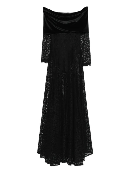 Miau By Clara Rotescu Monet Gown — Black/ Red — Size S — Front View