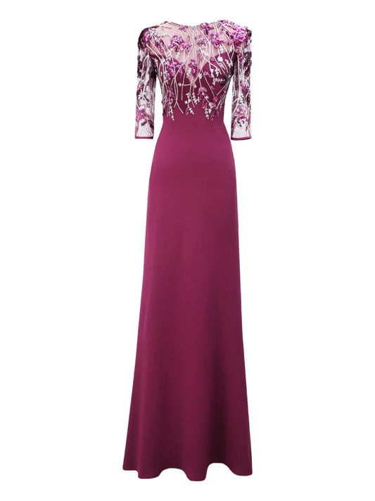 Gemy Maalouf Beaded Corset Dress — Purple — Size XS — Front View