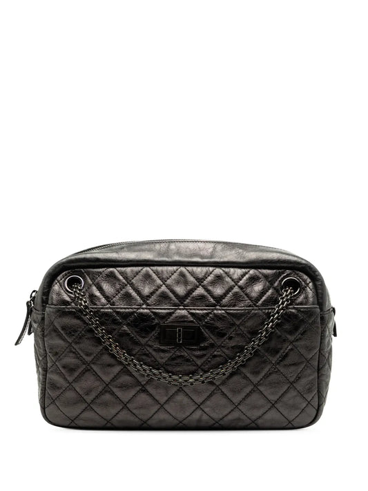 Chanel Pre Owned 2008 2009 Medium Reissue 255 Quilted Aged Calfskin Camera Bag Shoulder Bag — Same as shown — Size One Size — Front View