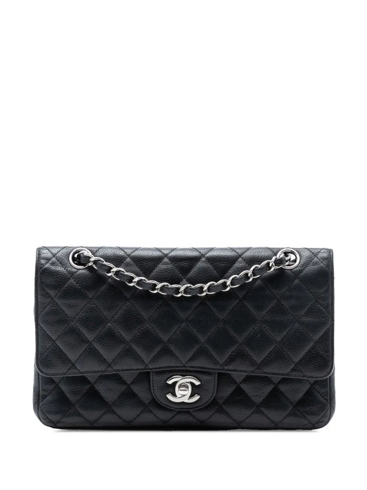 Chanel Pre Owned 2009 2010 Medium Classic Caviar Double Flap Shoulder Bag — Same as shown — Size One Size — Front View